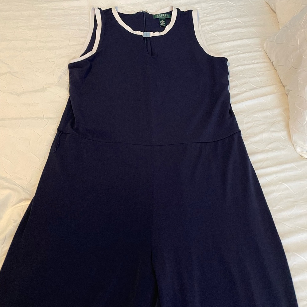 Ralph Lauren Navy Jumpsuit with White trim Size L